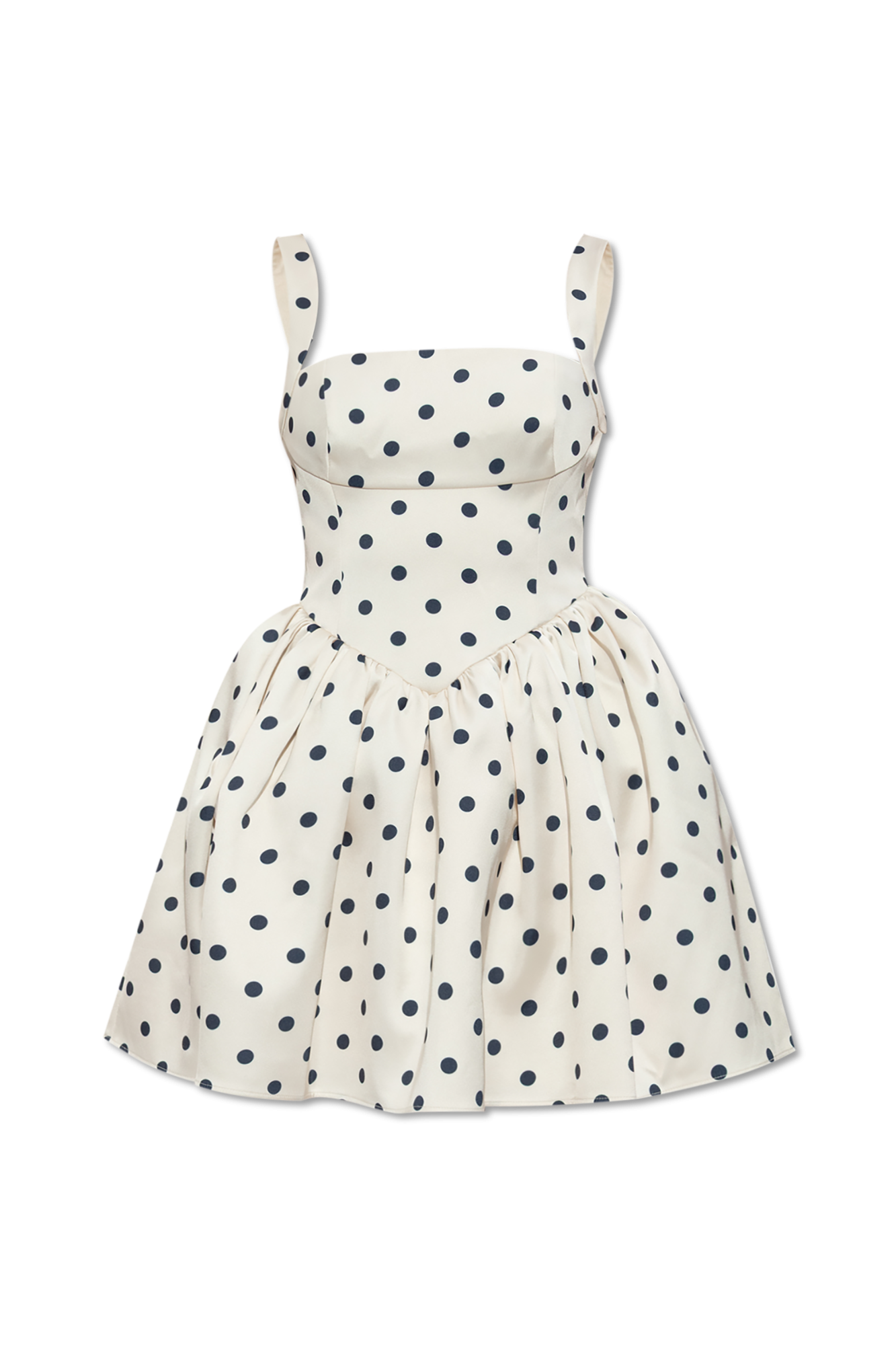 ＜SALE＞Self Portrait >> ポルカドットプリュムティドレス Self Portrait Cream Polka Dot Taffeta Midi Dress | Shopbop